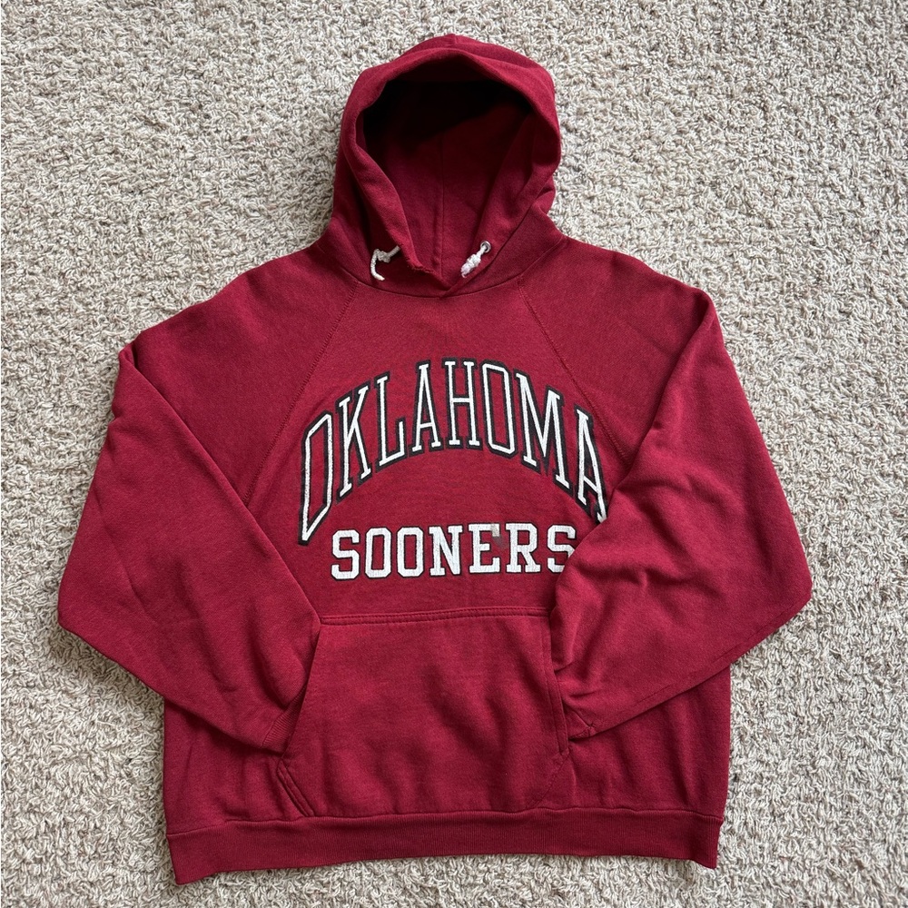 Vintage Artex By Jostens Oklahoma Sooners Crimson Pullover Hoodie Size L (S/M)